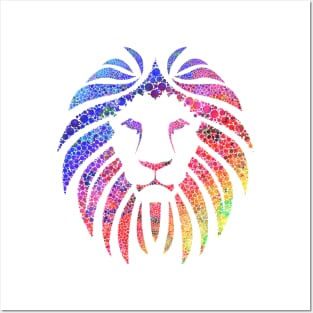 Rainbow Lion Pride White Small Logo Posters and Art